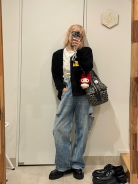 「アイテム（ノーカラージャケット）」を使った、高橋愛さん（レディース・154cm）の秋コーディネート