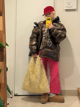 「BEAMS（ビームス）のアイテム」を使った、高橋愛さん（レディース・154cm）の冬コーディネート