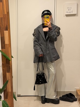 高橋愛さん(レディース・154cm)の冬コーディネート