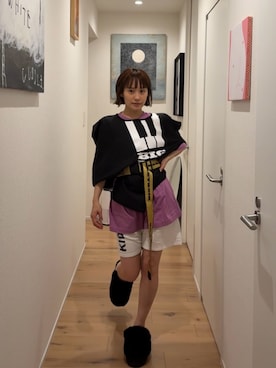 「mou（モウ）のアイテム」を使った、高橋愛さん（レディース・154cm）の夏コーディネート