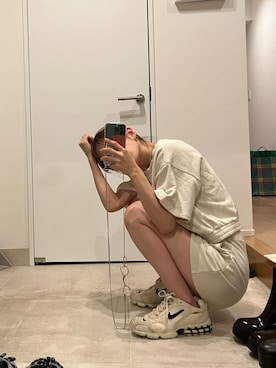 「高橋愛」｜「アイテム（スウェット）」を使った、高橋愛さん（レディース・154cm）の夏コーディネート