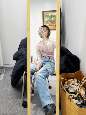 「Ron Herman（ロン ハーマン）のアイテム」を使った、高橋愛さん（レディース・154cm）の冬コーディネート
