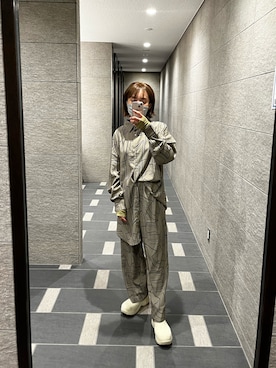 「高橋愛」｜「アイテム（レインシューズ）」を使った、高橋愛さん（レディース・154cm）の春コーディネート