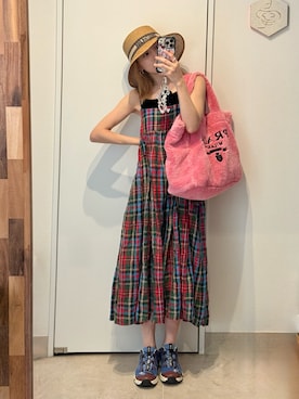 「アイテム（ワンピース/ドレス、その他）」を使った、高橋愛さん（レディース・154cm）の夏コーディネート