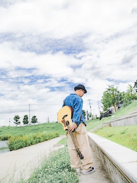 「CA4LA」｜「アイテム（オールインワン・サロペット）」を使った、KAZUNOさん（メンズ・180cm）の夏コーディネート