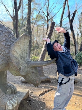 「アイテム（オールインワン・サロペット）」を使った、KAZUNOさん（メンズ・180cm）の冬コーディネート