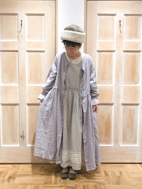 「Samansa Mos2（サマンサ モスモス）のメルトンボアコンビワッチ（キャップ、ベージュ系）」を使った、mizukiさん（レディース・155cm）の秋コーディネート