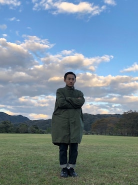 「ARMY TWILL（アーミーツイル）のアイテム（モッズコート）」を使った、Takayoshi.さん（メンズ・160cm）の秋コーディネート