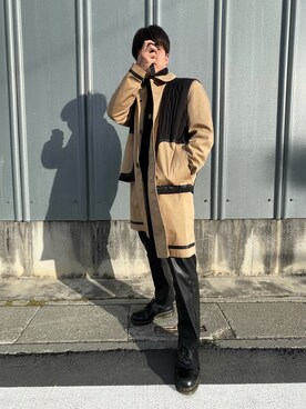 「ZARA（ザラ）のアイテム（トレンチコート）」を使った、なおきさん（メンズ・170cm）の冬コーディネート
