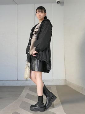 「モンスターパーカー」｜「アイテム（その他）」を使った、ななさん（レディース・163cm）の秋コーディネート