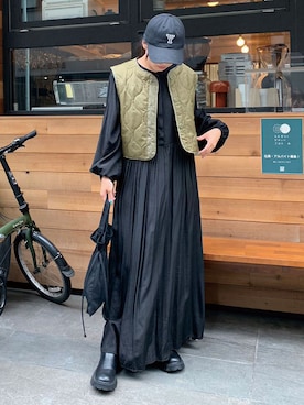 「corners」｜「アイテム（シャツワンピース）」を使った、ななさん（レディース・163cm）の秋コーディネート