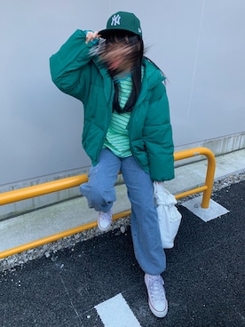 「CORNERS（コーナーズ）のアイテム（ダウンジャケット/コート）」を使った、ななさん（レディース・163cm）の冬コーディネート