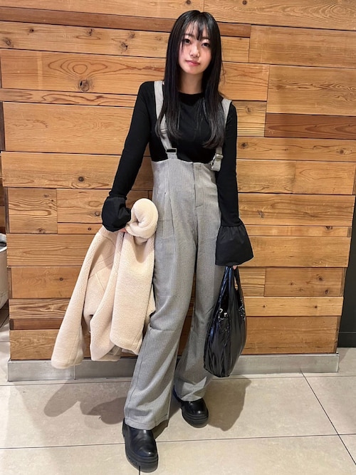 itumo　roughlow verseau ハイウエストワイドサロペット roughlow ラフロー verseauハイウエストワイドサロペット