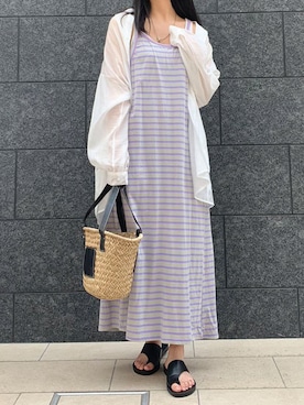 「CORNERS（コーナーズ）のアイテム（タンクトップ）」を使った、ななさん（レディース・163cm）の夏コーディネート