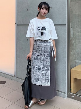 「ラップスカート」｜「アイテム（その他）」を使った、ななさん（レディース・163cm）の夏コーディネート