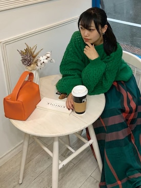 「カフェ」｜「アイテム（その他）」を使った、ななさん（レディース・163cm）の秋コーディネート