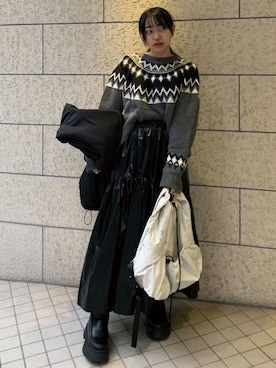 「アイテム（ダウンジャケット/コート）」を使った、ななさん（レディース・163cm）の冬コーディネート