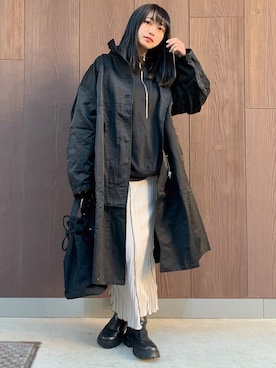 「corners」｜「アイテム（ミリタリージャケット）」を使った、ななさん（レディース・163cm）の冬コーディネート