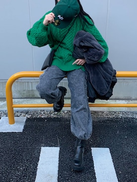 「corners」｜「アイテム（MA-1）」を使った、ななさん（レディース・163cm）の冬コーディネート