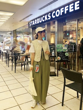 「配色」｜「アイテム（サロペット/オーバーオール）」を使った、ななさん（レディース・163cm）の秋コーディネート
