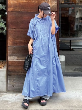 「corners」｜「アイテム（シャツワンピース）」を使った、ななさん（レディース・163cm）の秋コーディネート