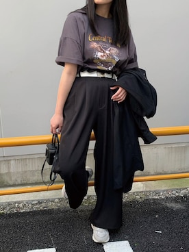 「corners」｜「アイテム（ミリタリージャケット）」を使った、ななさん（レディース・163cm）の春コーディネート