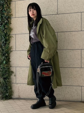 「春服デビュー宣言」｜「アイテム（ミリタリージャケット）」を使った、ななさん（レディース・163cm）の春コーディネート