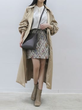「corners」｜「アイテム（トレンチコート）」を使った、ななさん（レディース・163cm）の冬コーディネート