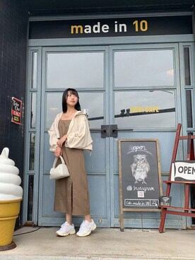 「CORNERS（コーナーズ）のアイテム（マウンテンパーカー）」を使った、ななさん（レディース・163cm）の秋コーディネート
