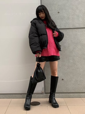 「CORNERS（コーナーズ）のアイテム（ダウンジャケット/コート）」を使った、ななさん（レディース・163cm）の冬コーディネート