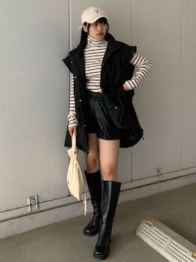 「corners」｜「アイテム（ダウンジャケット/コート）」を使った、ななさん（レディース・163cm）の秋コーディネート