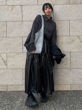 「24ssトレンド」｜「アイテム（ステンカラーコート）」を使った、ななさん（レディース・163cm）の冬コーディネート