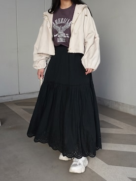 「CORNERS（コーナーズ）のアイテム（マウンテンパーカー）」を使った、ななさん（レディース・163cm）の冬コーディネート