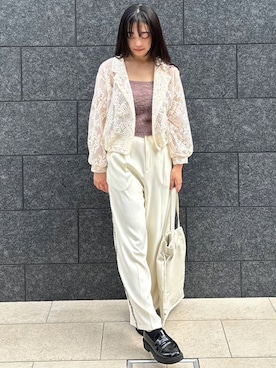 「シャギー」｜「アイテム（その他）」を使った、ななさん（レディース・163cm）の秋コーディネート