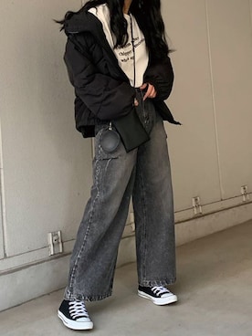 「新作」｜「アイテム（その他）」を使った、ななさん（レディース・163cm）の冬コーディネート
