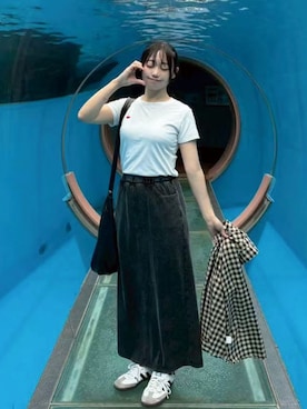 「CORNERS（コーナーズ）のアイテム（スカート）」を使った、ななさん（レディース・163cm）の夏コーディネート