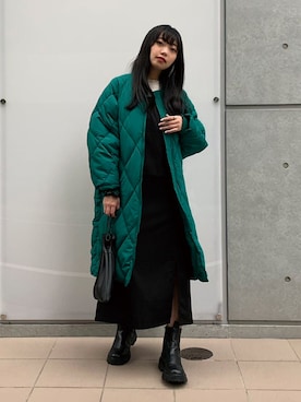 「CORNERS（コーナーズ）のアイテム（ダウンジャケット/コート）」を使った、ななさん（レディース・163cm）の冬コーディネート