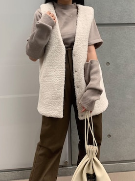 「秋冬」｜「アイテム（サロペット/オーバーオール）」を使った、ななさん（レディース・163cm）の秋コーディネート