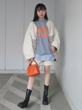 「新作」｜「アイテム（その他）」を使った、ななさん（レディース・163cm）の冬コーディネート
