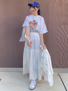 「アイテム（バックパック/リュック、シルバー系）」を使った、ななさん（レディース・163cm）の春コーディネート