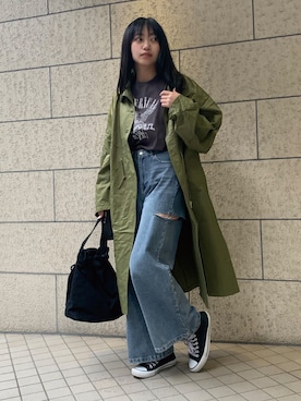 「corners」｜「アイテム（ミリタリージャケット）」を使った、ななさん（レディース・163cm）の冬コーディネート