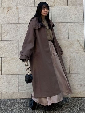 「カーゴスカート」｜「アイテム（その他）」を使った、ななさん（レディース・163cm）の冬コーディネート