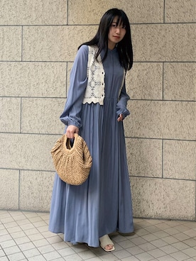 「corners」｜「アイテム（シャツワンピース）」を使った、ななさん（レディース・163cm）の春コーディネート