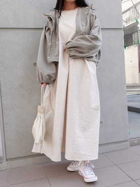 「CORNERS（コーナーズ）のアイテム（マウンテンパーカー）」を使った、ななさん（レディース・163cm）の冬コーディネート