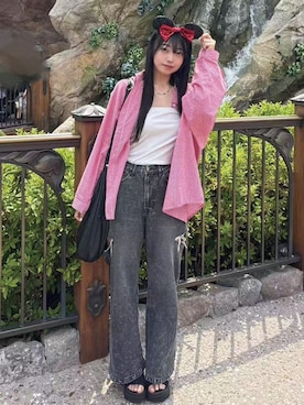 「CORNERS（コーナーズ）のアイテム（ショルダーバッグ）」を使った、ななさん（レディース・163cm）の夏コーディネート