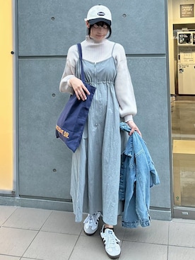 「corners」｜「アイテム（デニムジャケット）」を使った、ななさん（レディース・163cm）の秋コーディネート