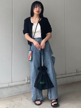 「CORNERS（コーナーズ）のアイテム（タンクトップ）」を使った、ななさん（レディース・163cm）の夏コーディネート