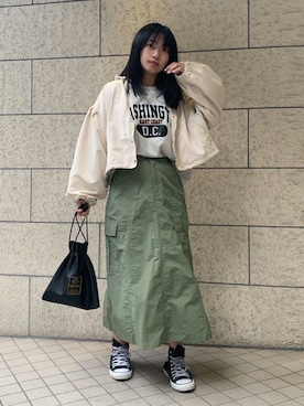 「CORNERS（コーナーズ）のアイテム（マウンテンパーカー）」を使った、ななさん（レディース・163cm）の冬コーディネート