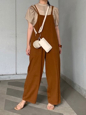 「コラボ」｜「アイテム（オールインワン・サロペット）」を使った、ななさん（レディース・163cm）の夏コーディネート