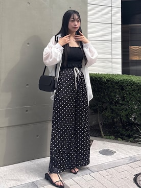 「CORNERS（コーナーズ）のアイテム（ショルダーバッグ）」を使った、ななさん（レディース・163cm）の夏コーディネート